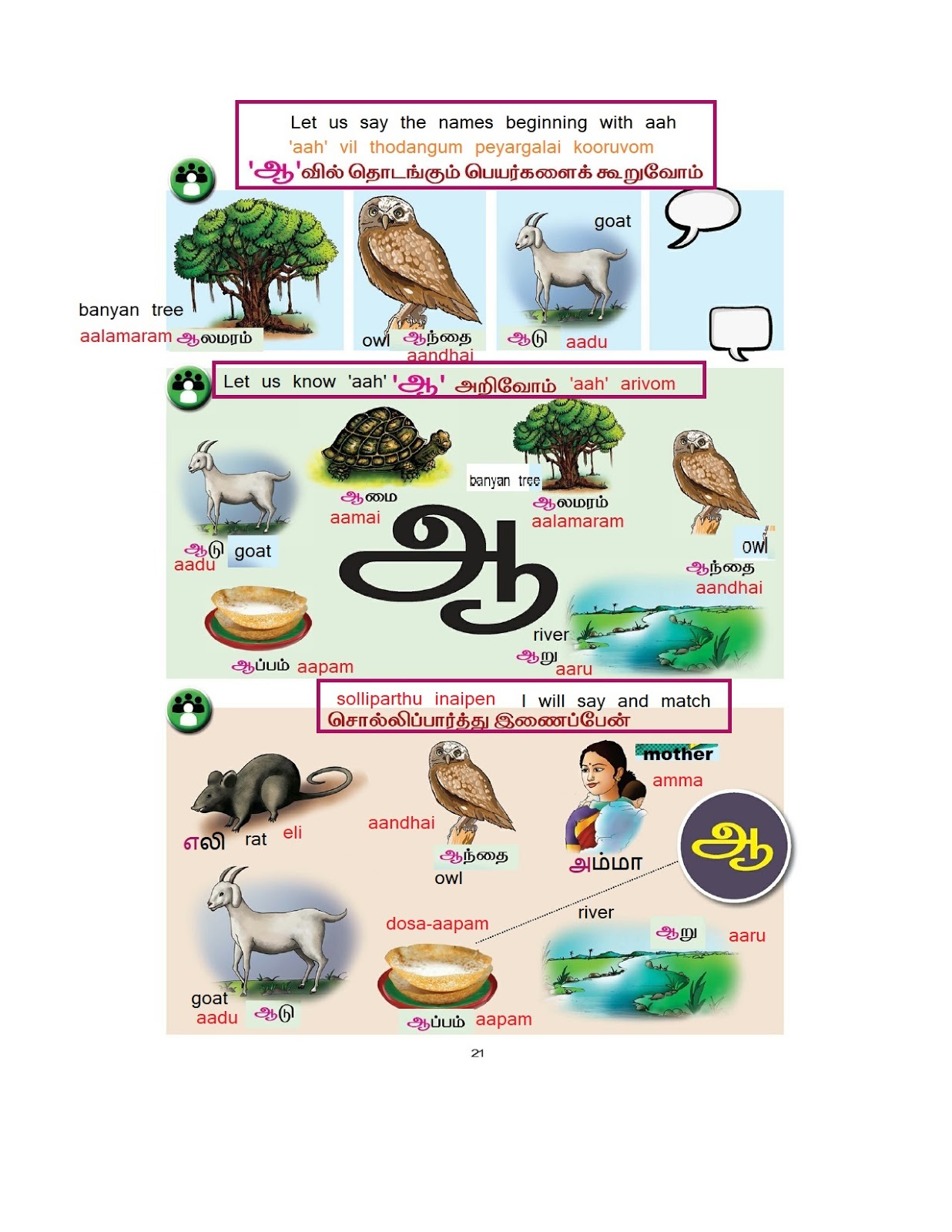 CBSE Grade1 Tamil book Translation page 4 முதலாம் வகுப்பு தமிழ் பாடம்