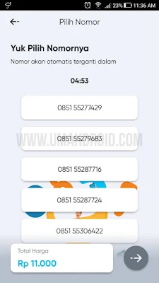 Memilih Nomor By.U Lewat Aplikasi Android