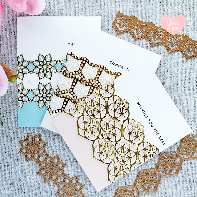 Elegant Kaleidoscope Strips and Borders Card Set | December 2019 Large Die of the Month | Spellbinders by ilovedoingallthingscrafty.com