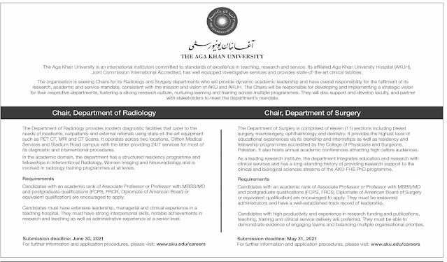 Private Jobs in Aga Khan University || in Karachi, Sindh, Pakistan 2021