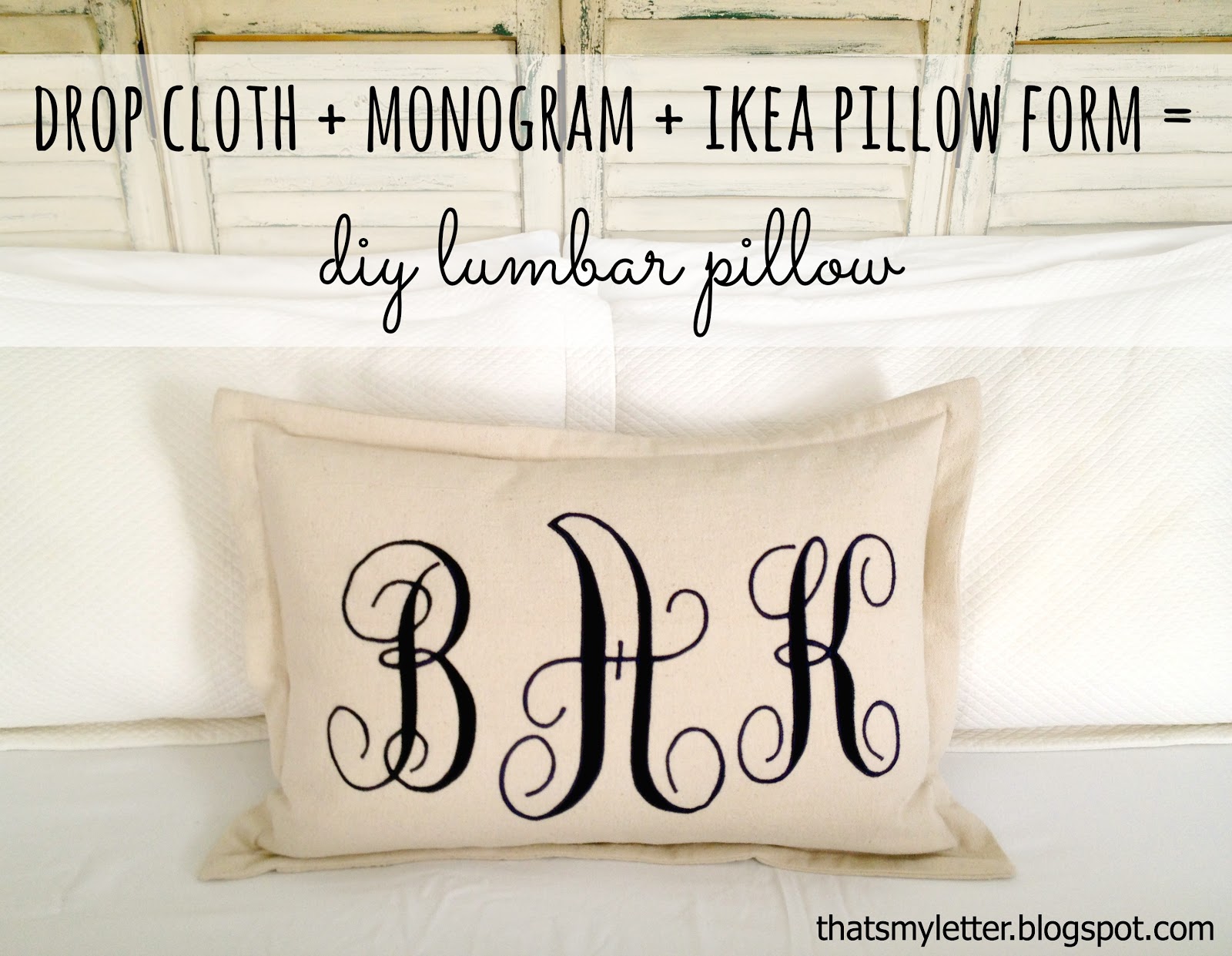 That's My Letter DIY Monogrammed Lumbar Pillow