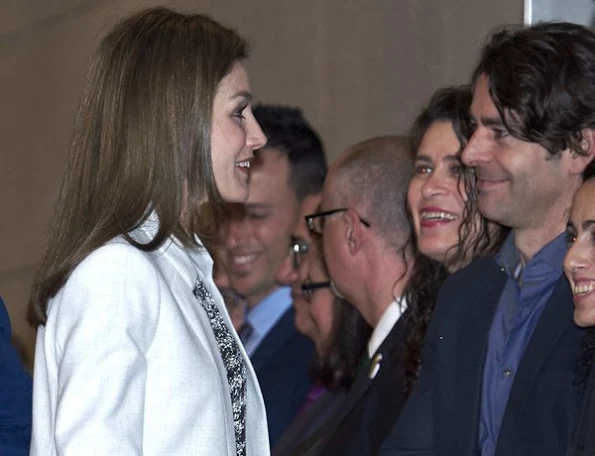 Queen Letizia wore Hugo Boss Pantsuit, Magrit Pumps at Rare Diseases Day Events at El Prado Museum