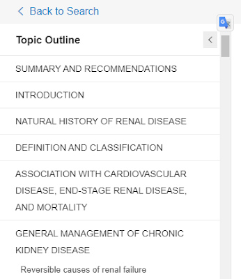 mục lục của bài viết trên uptodate