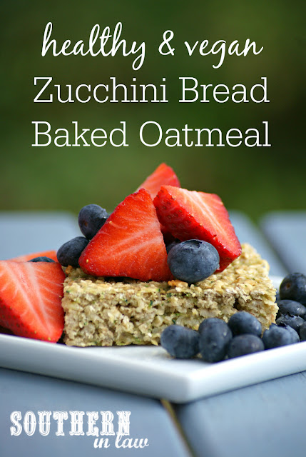 Healthy Vegan Zucchini Bread Baked Oatmeal Recipe - Baked Zoats - Clean eating recipe, gluten free, low fat, egg free, nut free, vegan,  dairy free, hidden serve of vegetables