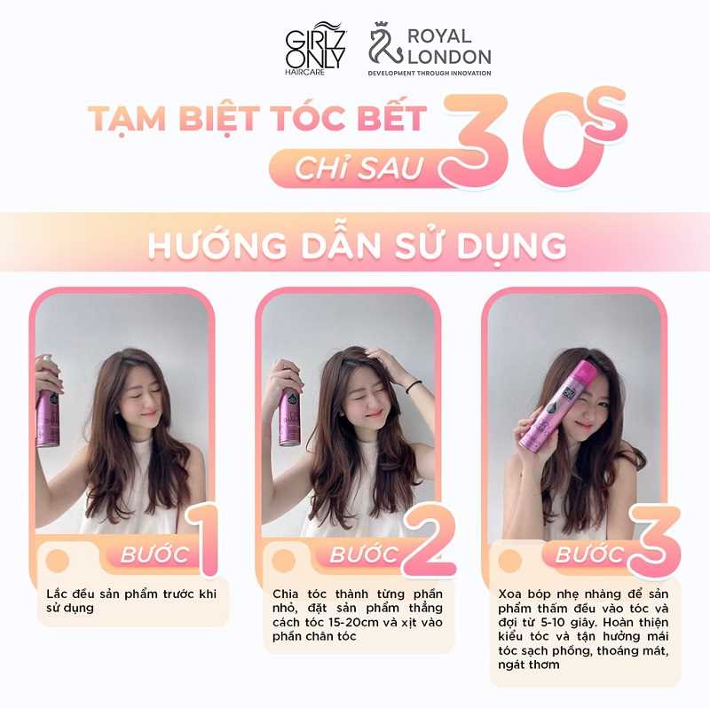 Dầu gội khô Girlz Only No Residue Nude 200ml (Trắng)