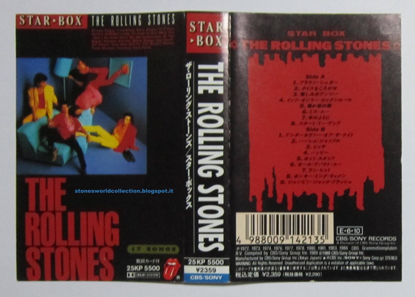 STONESWORLDCOLLECTION : The Rolling Stones Star Box ( 1989 Japan Cbs Sony  25 KP 5500 Original Issue Same Cd ) Note : Special Shaped Case ( Snap Type  ) With Fold-Out Insert Japan  Inglish Lyrics