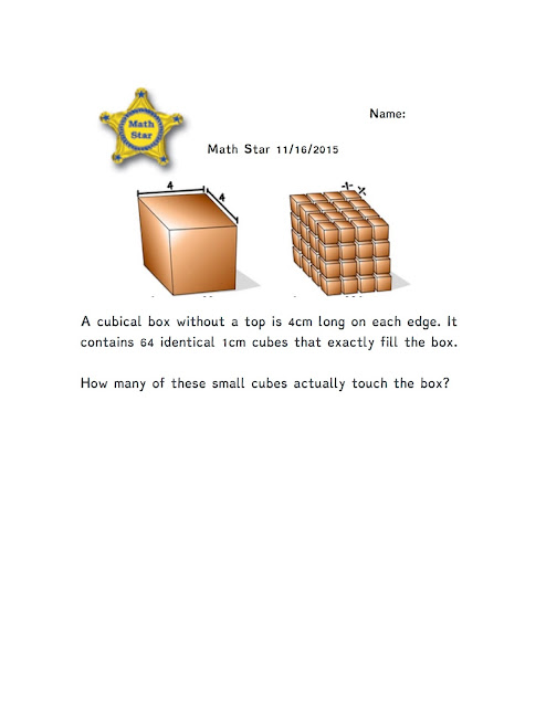 Howard Math Lab Middle School: Math Star 11.16.15