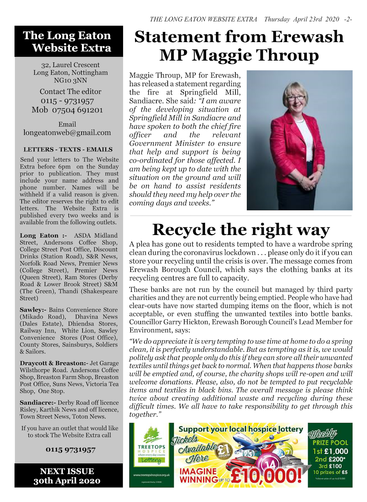 LONG EATON WEBSITE EXTRA LATEST EDITION LONG EATON WEBSITE EXTRA ISSUE 264