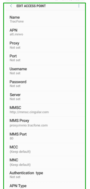 APN Settings for TracFone