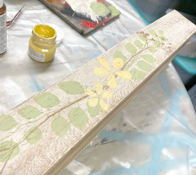 Rustic DIY Stenciled Succulent Garden