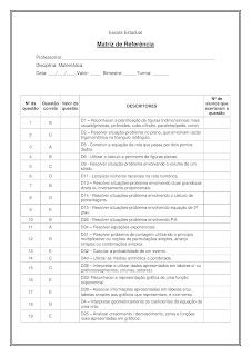 prova de matematica 3 ano ensino medio com gabarito