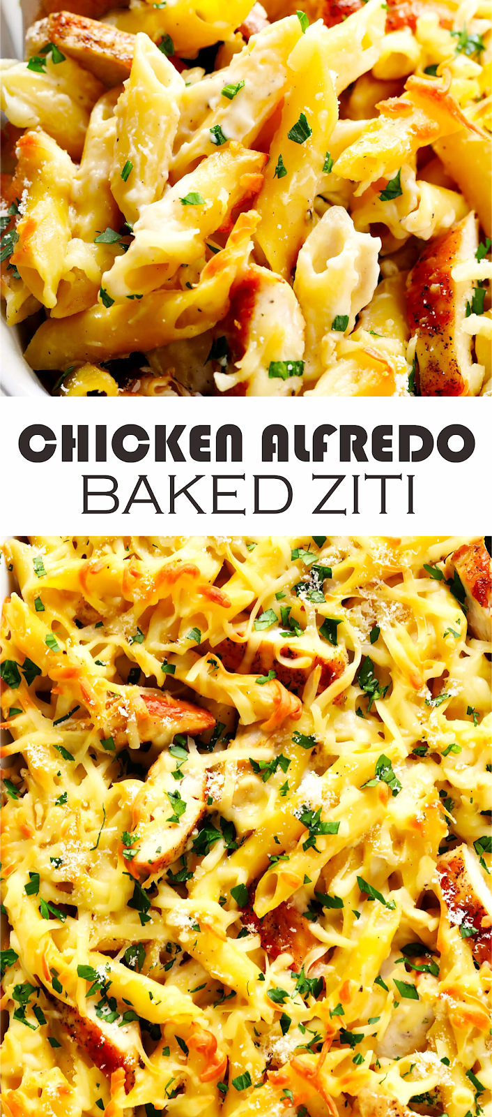 CHICKEN ALFREDO BAKED ZITI | Think food