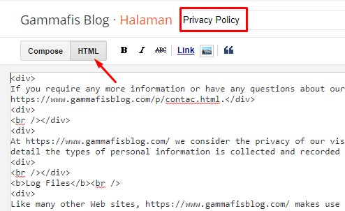 Halaman Privacy Policy Halaman Privacy Policy