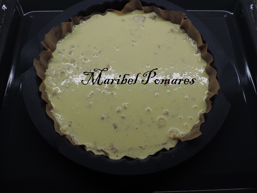 COCINANDO CON MARIBEL Quiche de pan de molde con gambones.
