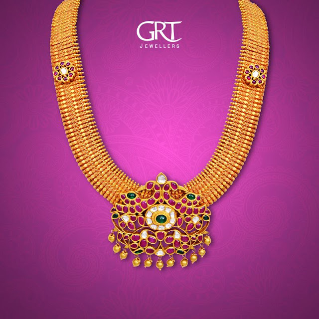 Antique Sets with Kundan Pendants by GRT - Jewellery Designs