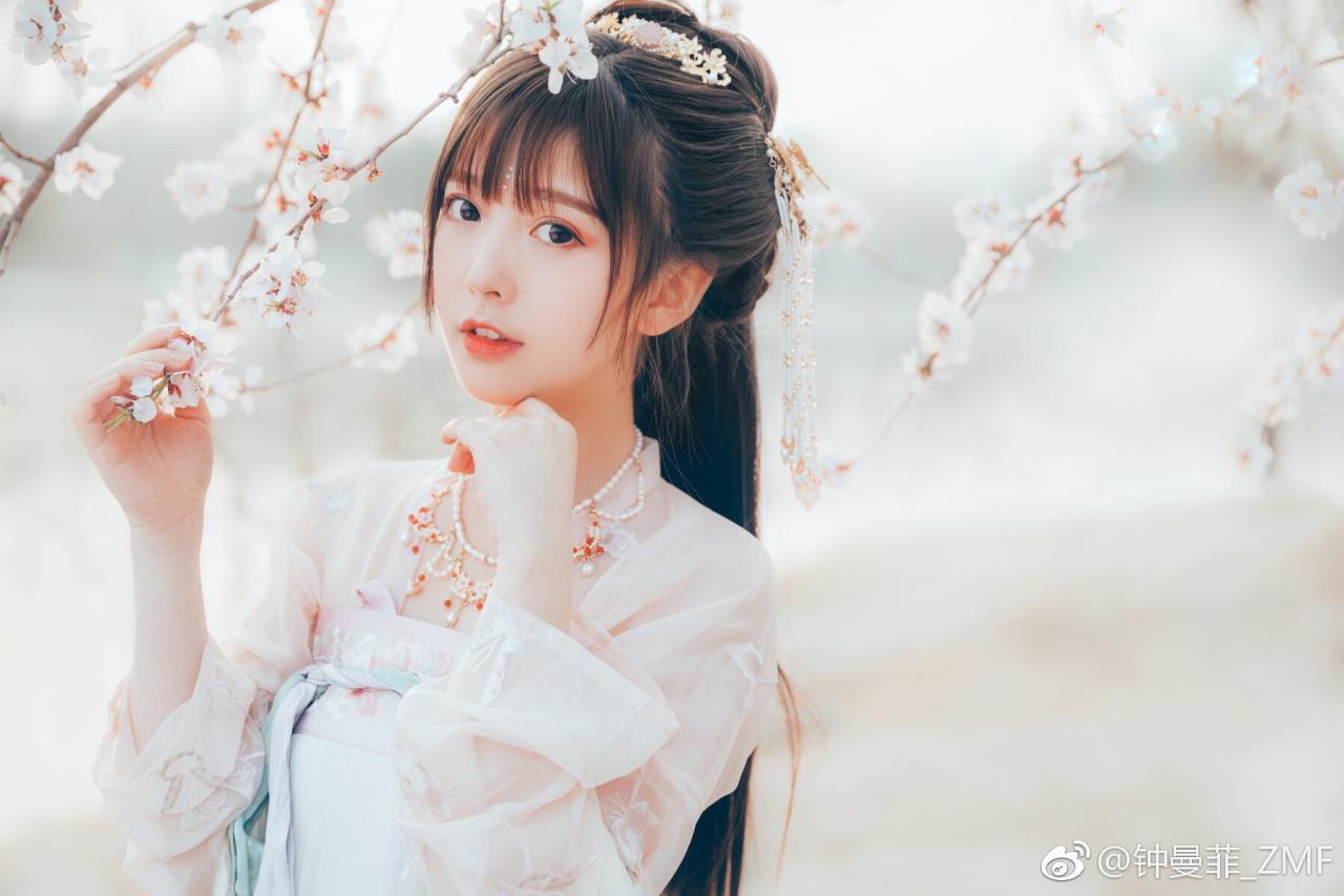 Chinese beautiful model - Cosplay The Cherry Blossom Fairy with Historical Costume
