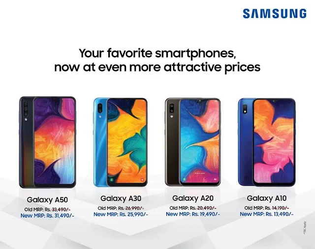 Samsung Galaxy A50, A30, A20, A10 Price in Nepal
