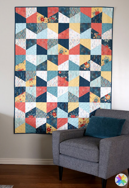 Lofty quilt pattern by Andy of A Bright Corner - a fat quarter pattern in four sizes.  Fabric is Dream Weaver from Riley Blake Designs