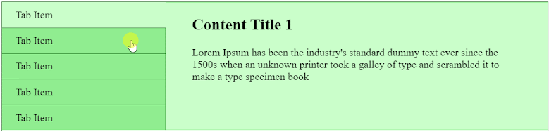 Vertical Tab Example Vertical Tab Example