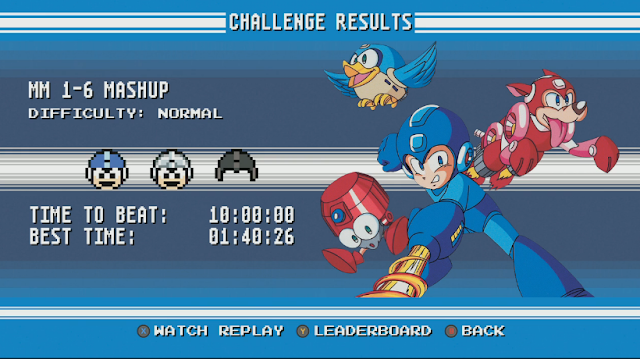 Mega Man Legacy Collection challenge mode results screen mashup