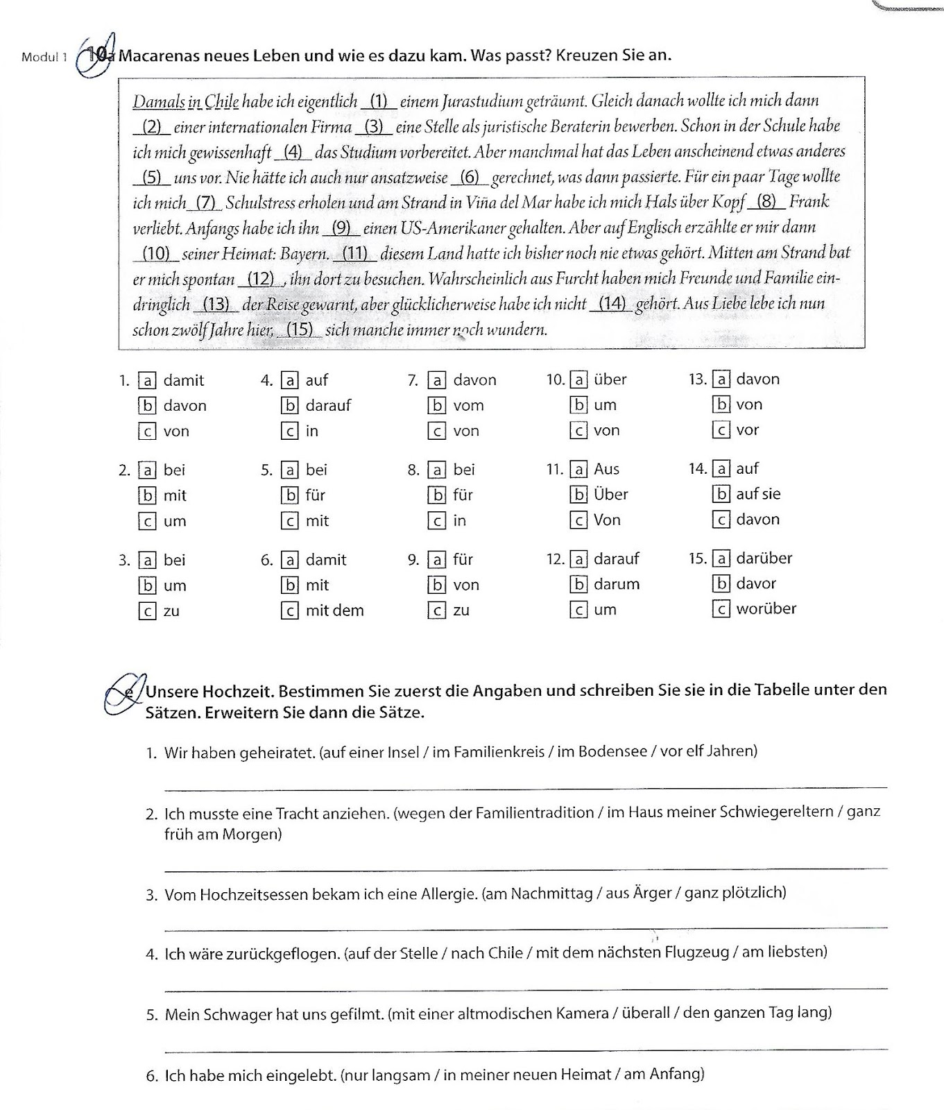Deutsch B2 übungen Mit Lösungen Online Kostenlos Deutsch ist schön...kommt!: B2.1 2 Grammatikübungen