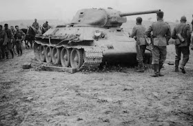 A destroyed Soviet T-34 tank worldwartwo.filminspector.com