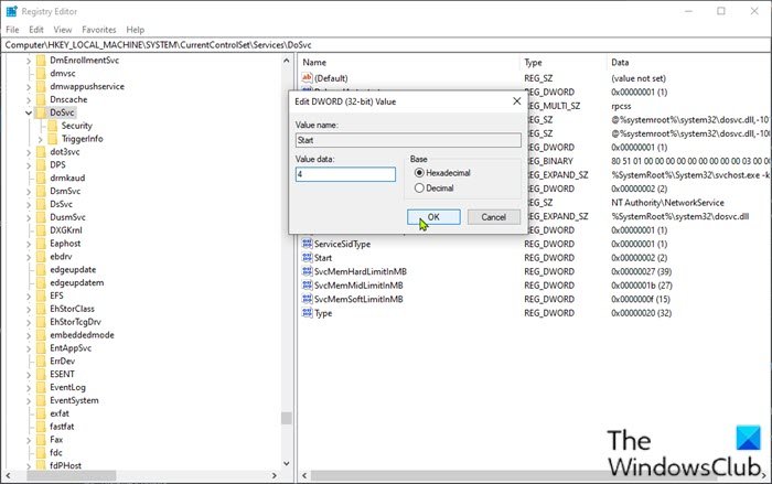 Tắt tối ưu hóa phân phối qua Registry Editor