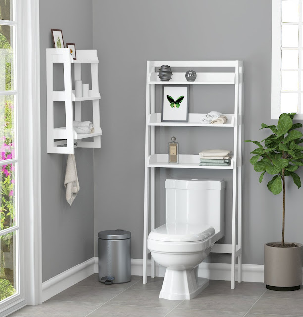 UTEX 3Shelf Bathroom Organizer Over the Toilet, Bathroom Spacesaver