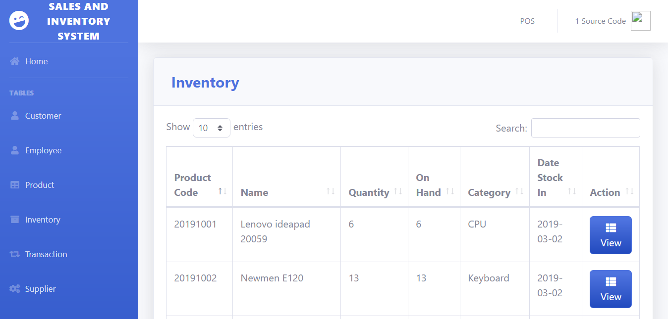 inventory system php