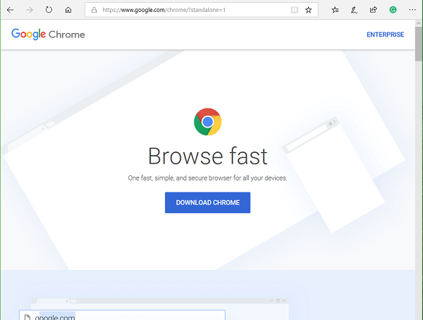 Загрузите автономный установщик Google Chrome.