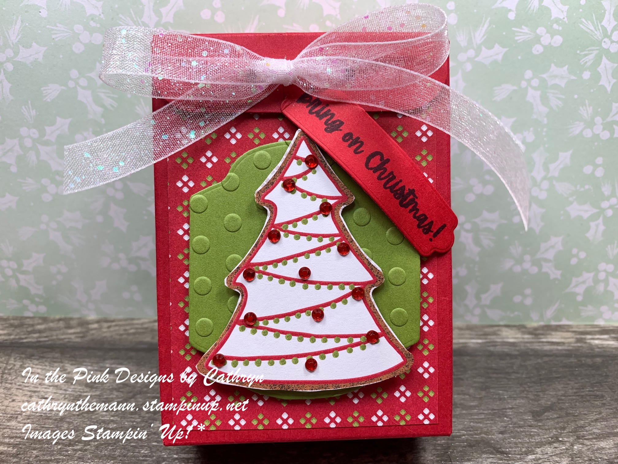 In the Pink, Designs by Cathryn LITTLE DEBBIE CHRISTMAS TREE CAKE BOX with GINGERBREAD and