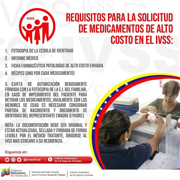 Requisitos para la Solicitud de Medicamentos de Alto Costo en el IVSS. Requisitos para la Solicitud de Medicamentos de Alto Costo en el IVSS.