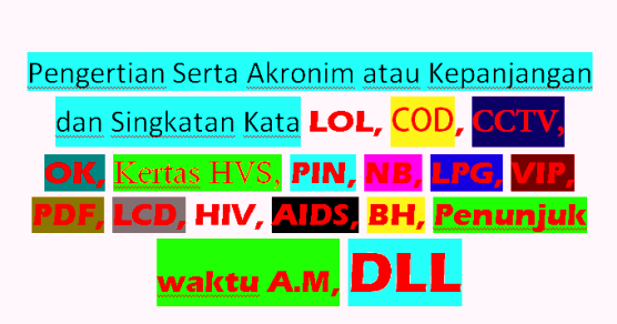 Pengertian Serta Akronim atau Kepanjangan dan Singkatan Kata LOL, COD
