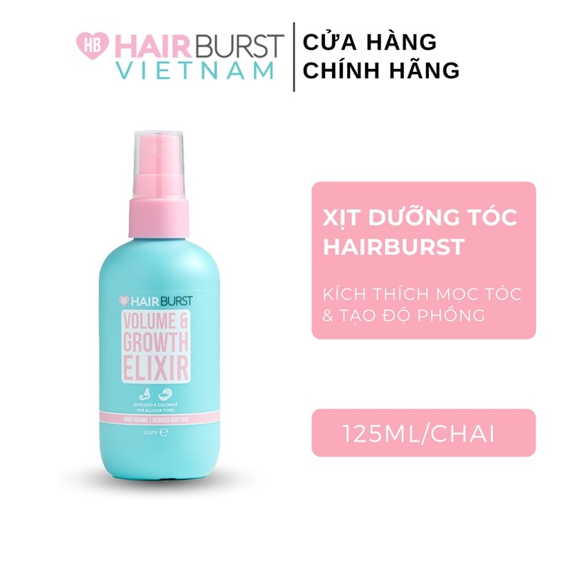 Hairburst Xịt tạo độ phồng và kích thích mọc tóc Hairburst Volume and Growth Elixir 125ml