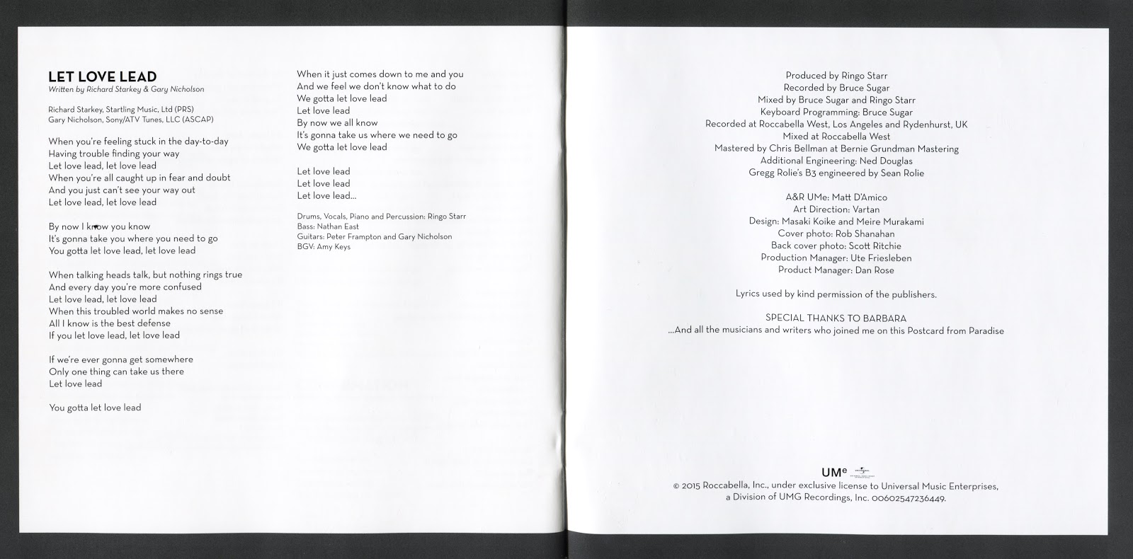 The BEATLES Illustrated Postcards From Paradise Ringo Starr