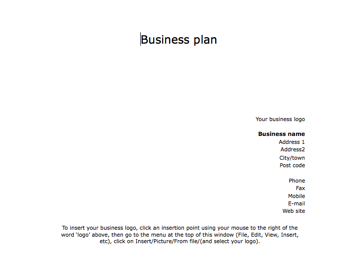 Barclays business plan template image