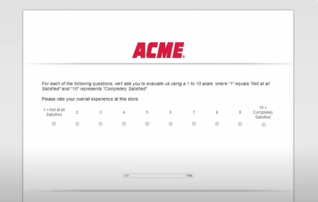 acme markets survey acme receipt survey