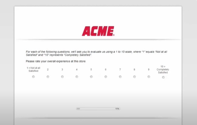 acme receipt survey