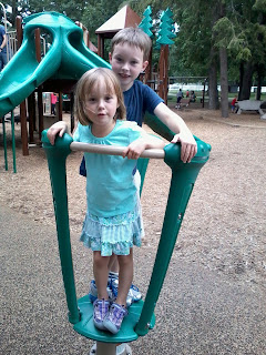 Dash and Mabel at the playground