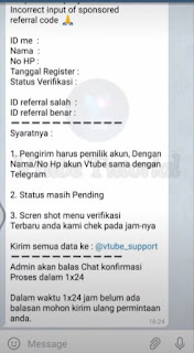 Cara Mengganti Kode Referral Sponsor Vtube Yang Salah Input Cara Mengganti Kode Referral Sponsor Vtube Yang Salah Input
