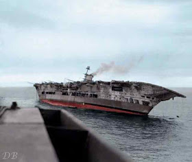 Royal Navy aircraft carrier HMS Ark Royal after being torpedoed on 13 November 1941 worldwartwo.filminspector.com