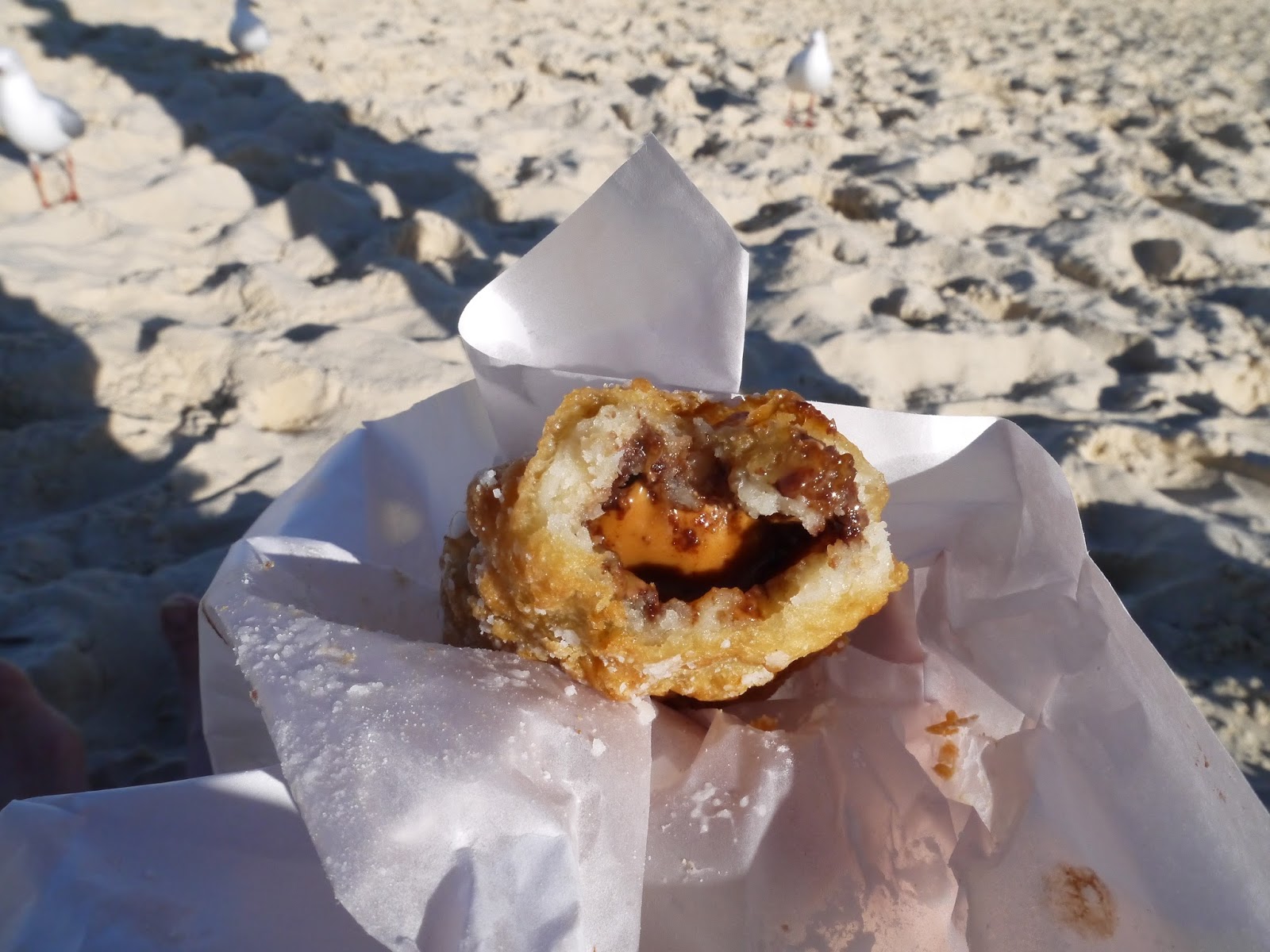 Eat, Pray, Love Fried Mars Bar at Bondi Beach