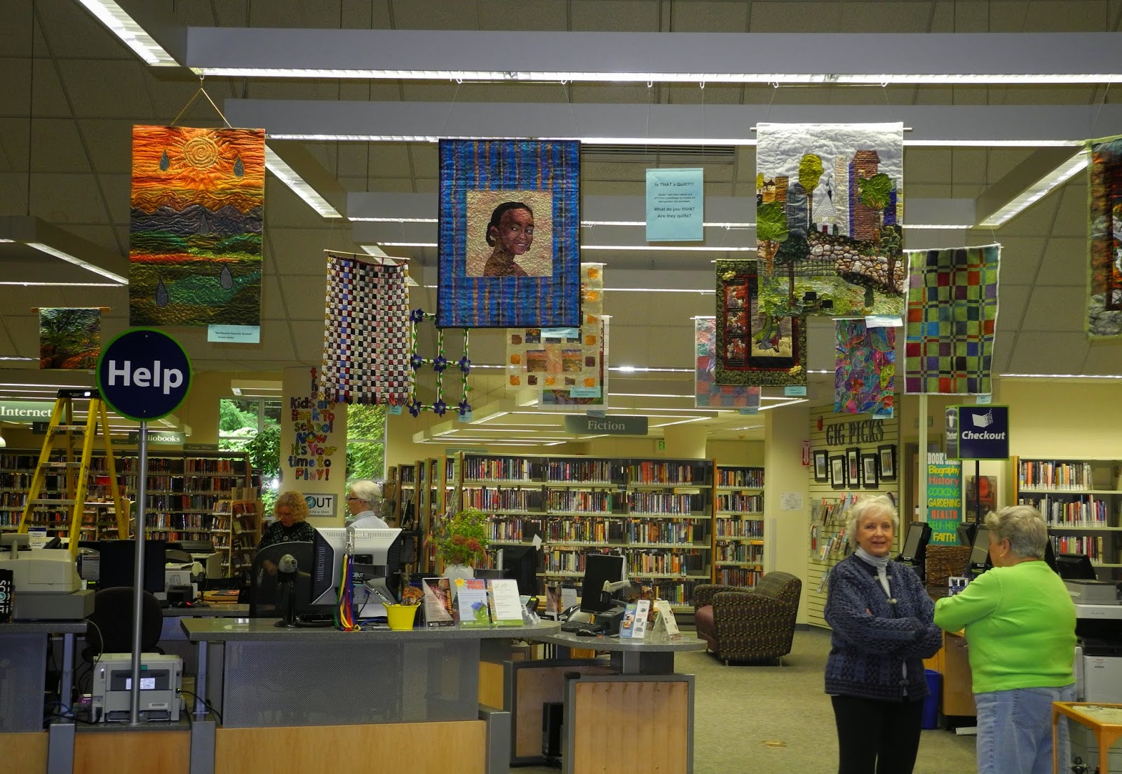 Sherrie loves color! STITCH Gig Harbor Library exhibit