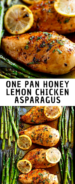 One Pan Honey Lemon Chicken Asparagus