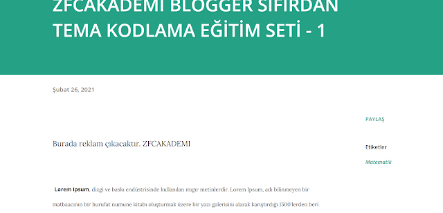 Blogger Reklam Yerleştirme Nasıl Yapılır