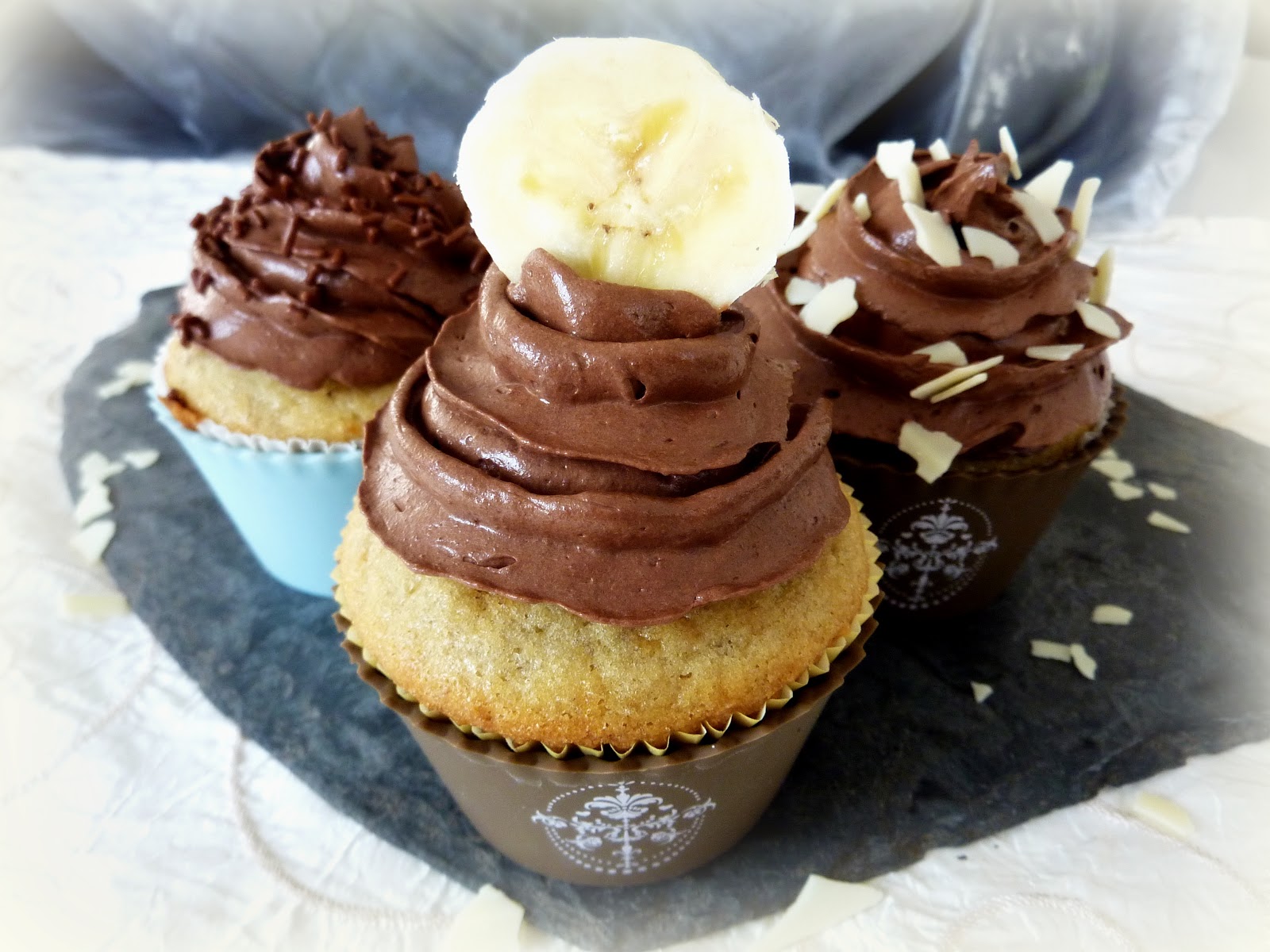 Lyssa&amp;#39;s Cakedreams: Bananen-Cupcakes mit Schoko-Frosting
