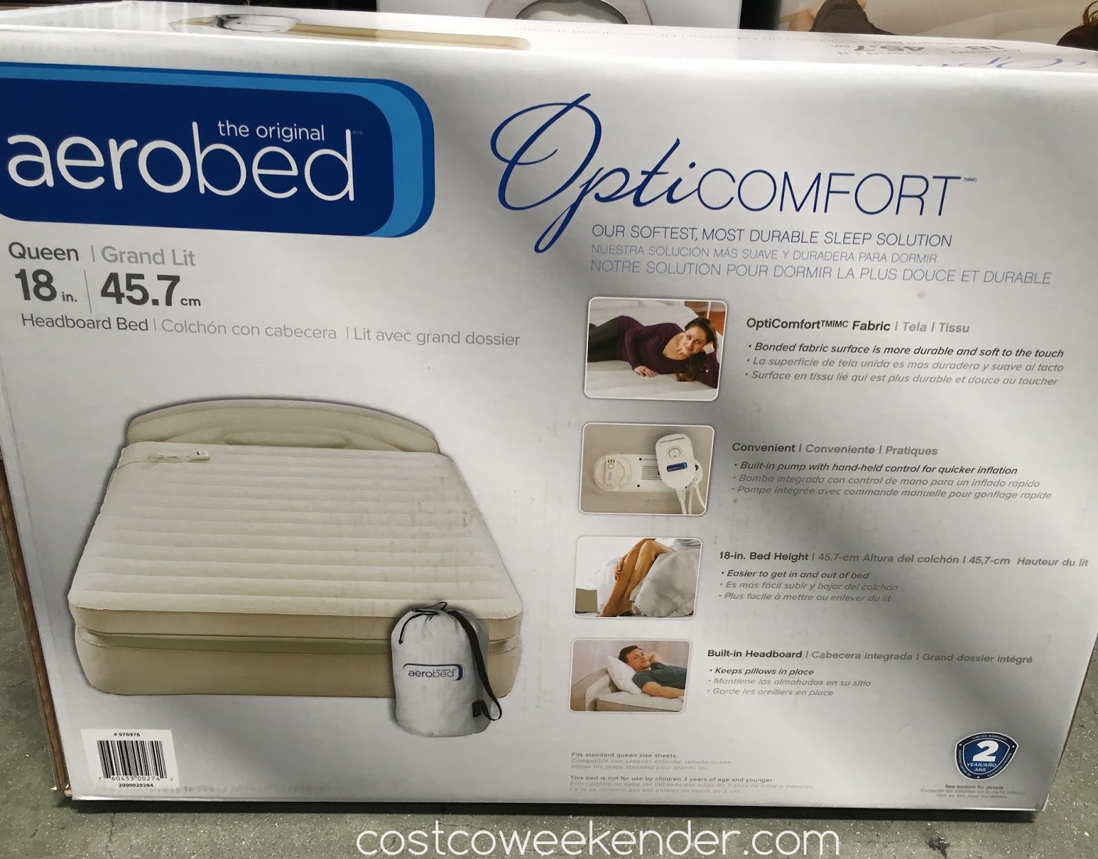 Aerobed Queen Headboard Airbed Costco Weekender