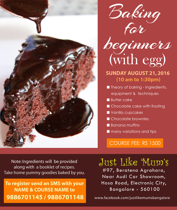 Baking Classes In Bangalore 2016
