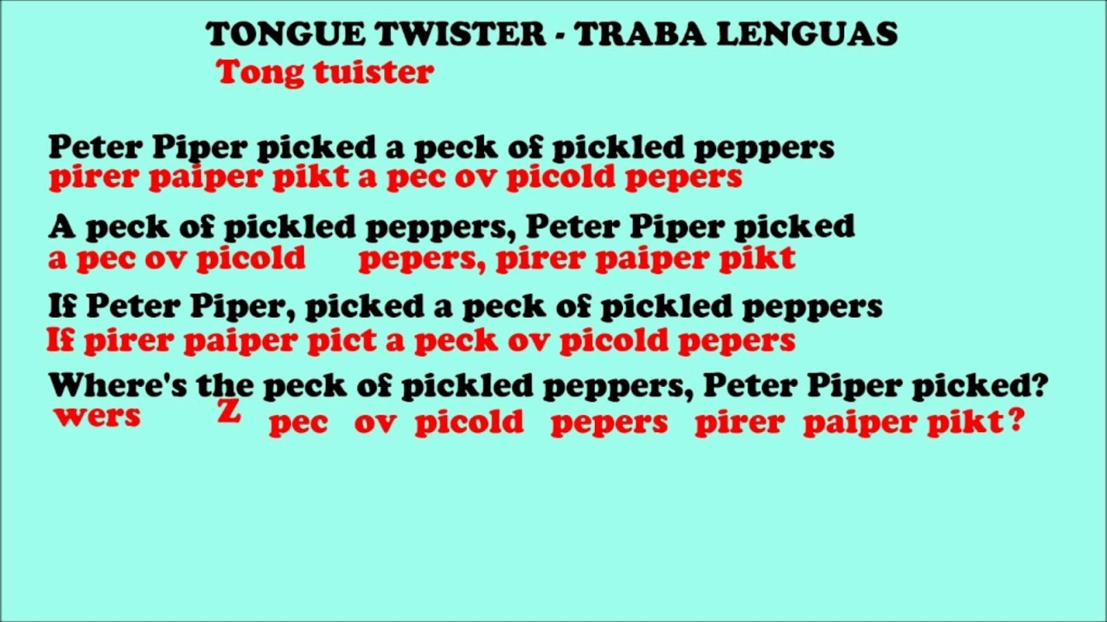 Peter piper picked a pepper. Скороговорка Peter Piper. Tongue Twisters in English. Питер Пайпер скороговорка на английском. Скороговорка на английском Peter Piper.