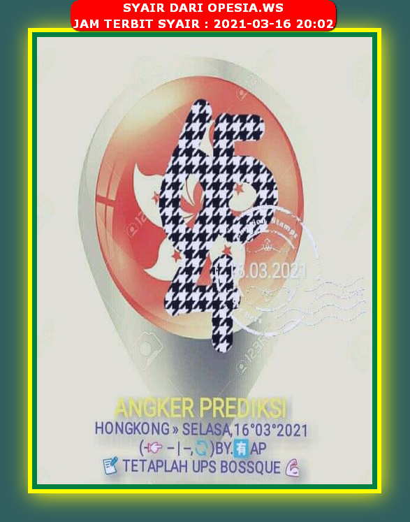 Forum Syair Hongkong 16 Maret 2021 Royal Syair
